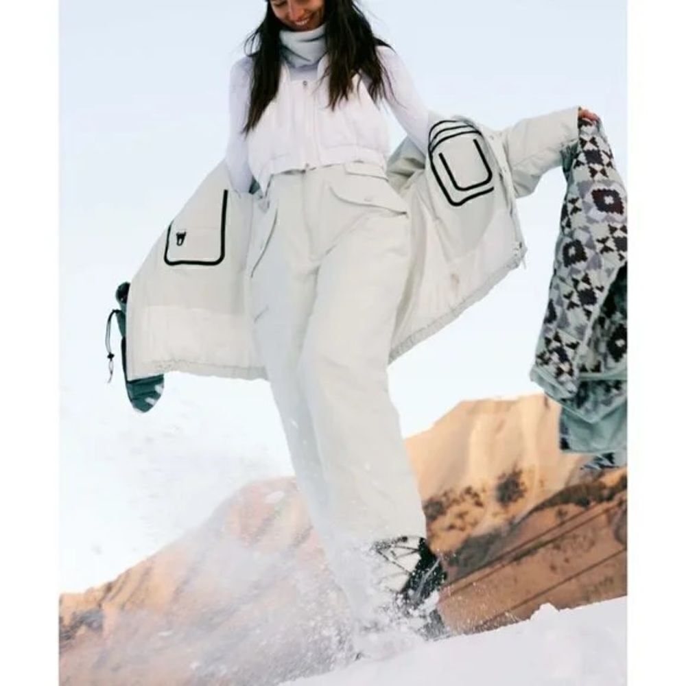 NWT Free People FP Movement Around The Block Vest Bib Suit Salt Water Color $498